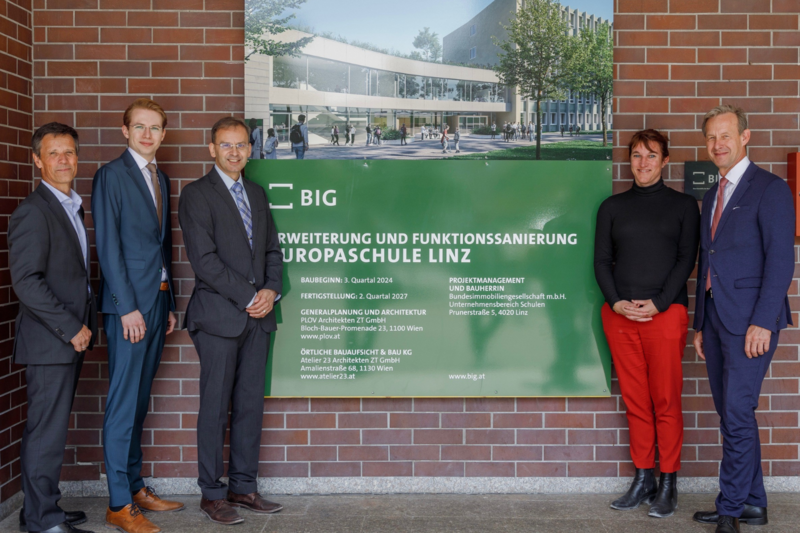 Baustellenbild 1 Europaschule Linz