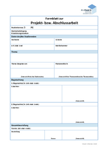 Formblatt Projekt- bzw. Abschlussarbeit